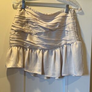 Ramy Brook Cream Ruffled Mini Skirt
